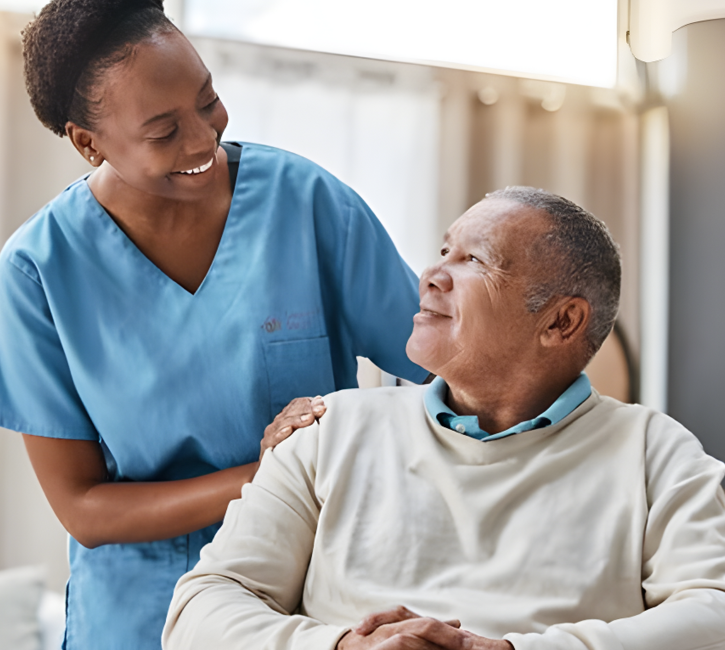Healthcare professional with senior patient